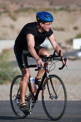 Dr. Brian racing in a triathlon