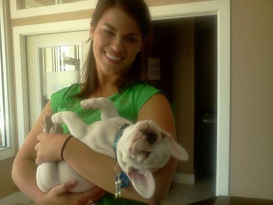 Dr. Sarah and her adorable little pup, the office dog "Rosie" !!