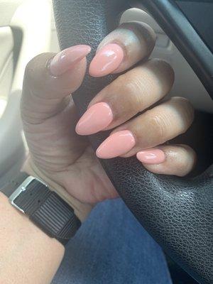 Almond pink nails