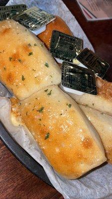 Complimentary garlic bread