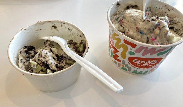 Mint Oreo with Andes mints.  Oreo with sprinkles.