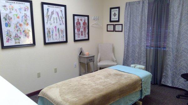 The massage room at Connective Touch Therapeutic Massage.