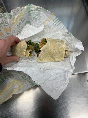 A practically empty wrap