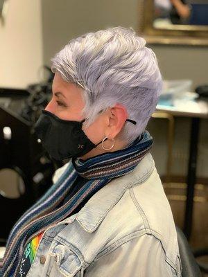 Silver lavender pixie