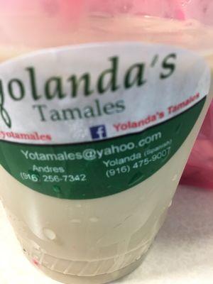 Yolanda's Tamales are at the Fremont Park farmers market. Delicious horchata.