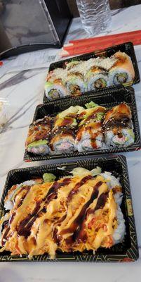 Volcano roll, Black Dragon Roll, Fox roll