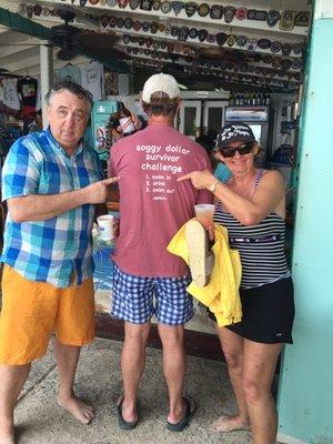 Relaxing at the Soggy Dollar Bar, BVI