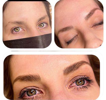 Before/after Initial session/Touch up. Viola!
Perfectly natural Microbladed Brows