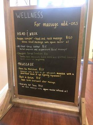 Pamper yourself during massage or facial with these add on services!