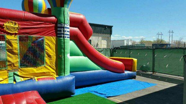 Huge Outdoor jumping balloon,  outdoor seating,  place to set up a BBQ and hang out. Even outdoor games!