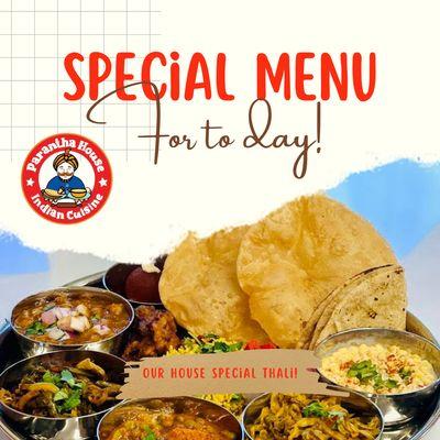 Special thali menu everyday!