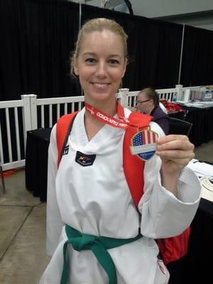 Gold in sparring at the 2015 National Taekwondo Championship, in Austin, TX