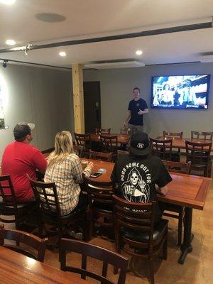 Teaching classes and tasting beers.