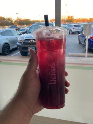 Strawberry butterfly pea tea