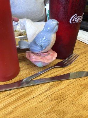 Salt and Pepper shaker in the bird