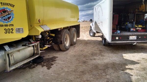 Hydraulic System Repair On A Water Truck