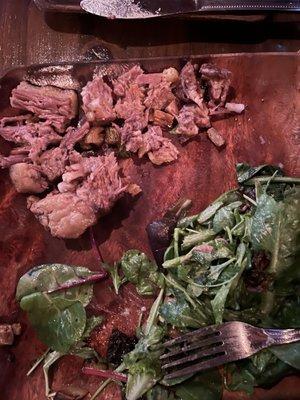 All the meat that came on my "salad" aka  wet lettuce was fat. I barely got one mouthful of meat. Gross!!