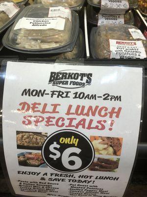 Deli lunch specials