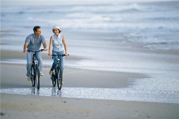 Biking on the beach