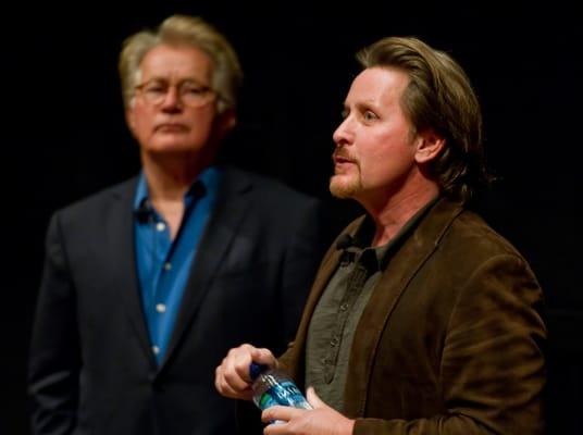 Actors Martin Sheen and Emilo Estevez at the DeBartolo Performing Arts Center.