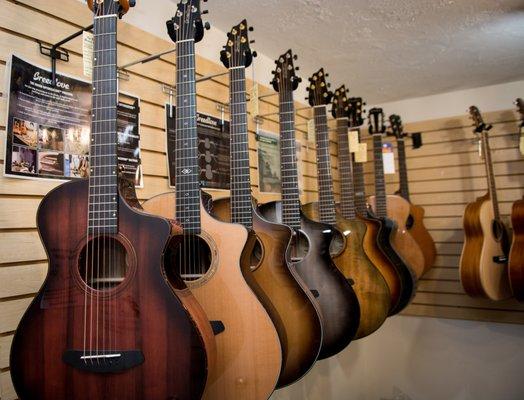 Our upstairs Guitar Salon houses new & used guitars & mandolins in the $1000+ range.