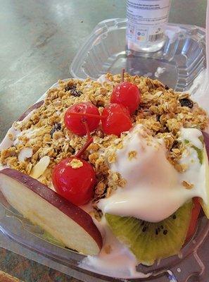 Bionico - granola, cream, cherries, pineapple, apple, grape, coconut, strawberries, cantaloupe, mango