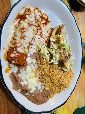 Enchilada and taco combination