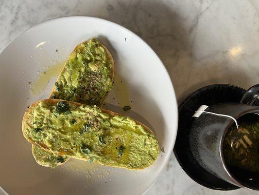 Avocado toast and tea!