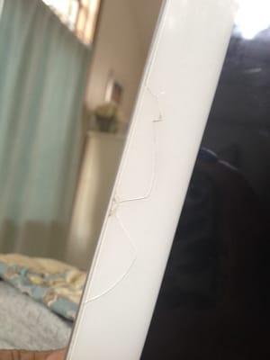 Crack on left side of glass appeared after screen was replaced.