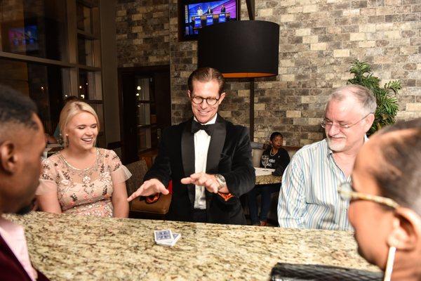 Up close magic before the show at Ruth's Chris Steakhouse.