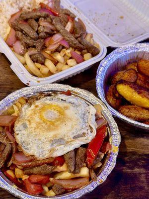 Top: Lomo Saltado, Bottom: Supreme, Right: Maduros