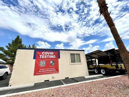 Keep an eye out for our testing center on Jones and Rainbow.