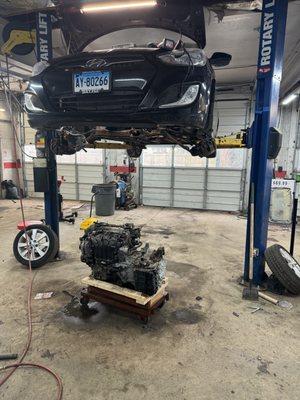 Engine job on a Hyundai