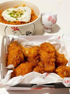 Honey Garlic Wings + Kimchi Fried Rice