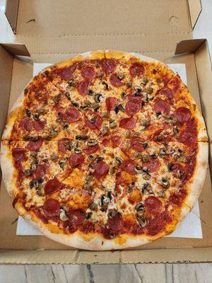 Pepperoni, sausage and mushroom