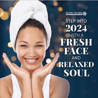 Fresh Face, Relaxed Soul, New Beginnings!  Start the new year with a glow-up from within. Treat yourself to a rejuvenating facial!