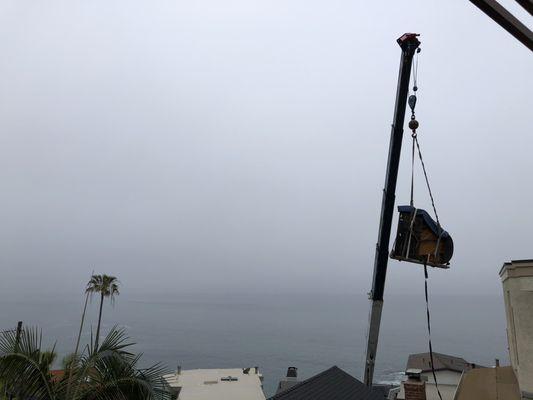 Crane Job in Laguna Beach