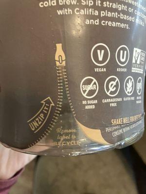 Again tells you to remove label to recycle