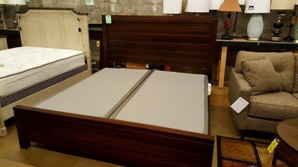 A beautiful all wood, American made king size bed for only $400 in the clearance center