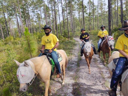 Had a wonderful ride the other day with this group, even got Toby's, Bunny's, and Cruzin's cute fly masks in the picture :).