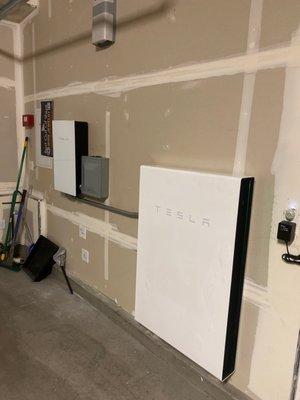 Tesla battery with power wall.