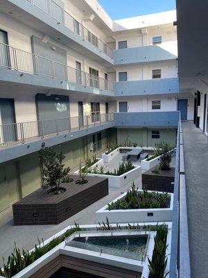 Courtyard view with fountain from my Studio.