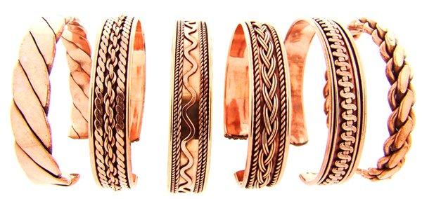 Copper bracelets in various designs and are adjustable in size to fit most wrists!