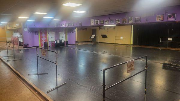 Large dance practice area.