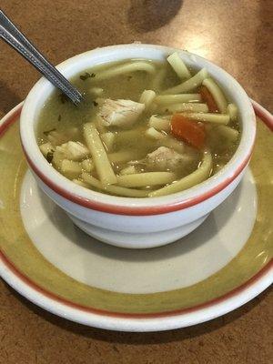 Chicken noodle soup- served hot & delicious!