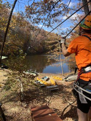 Zip line over the water