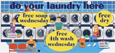 Free 4th wash+free soap every Wednesday