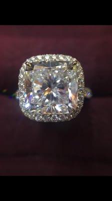 GIA Certified Cushion Cut 8.07 Carat Diamond. G Color, VS2 Clarity, Set in Platinum.