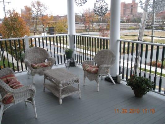 Great views of downtown and the neighborhood from private 2nd story Guest Porch