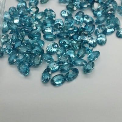 blue zircon 7x5 oval from Cambodia